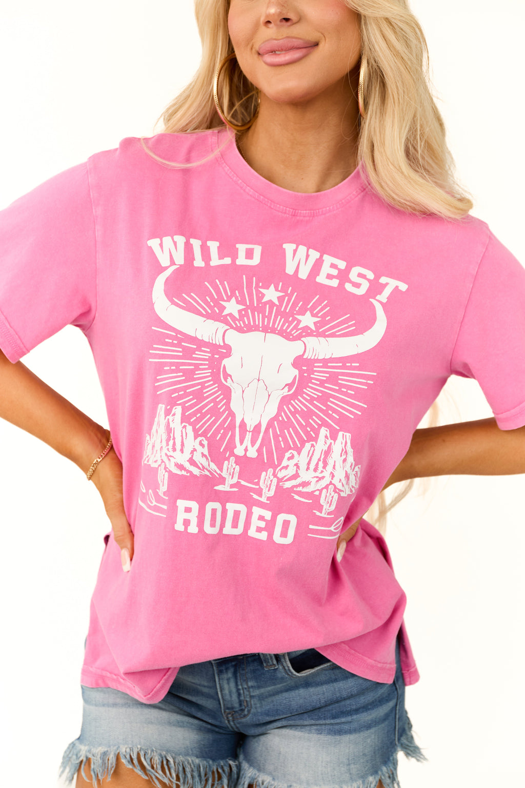Pink 'Wild West Rodeo' Graphic Tunic Top