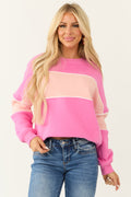 Pink and Tea Rose Colorblock Sweatshirt