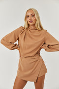 High Neck Overlay Romper