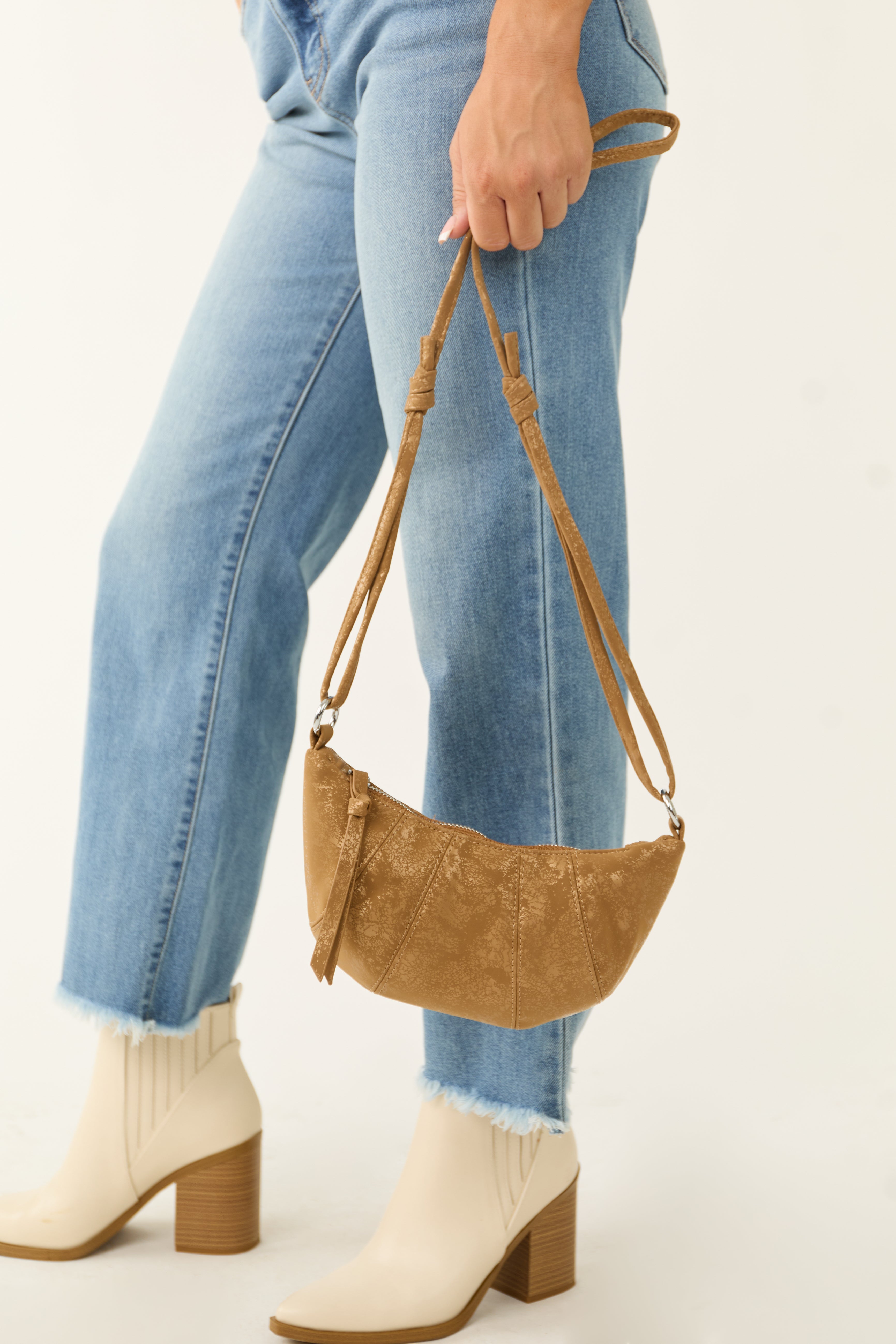 Brown Vintage Worn Faux Leather Handbag