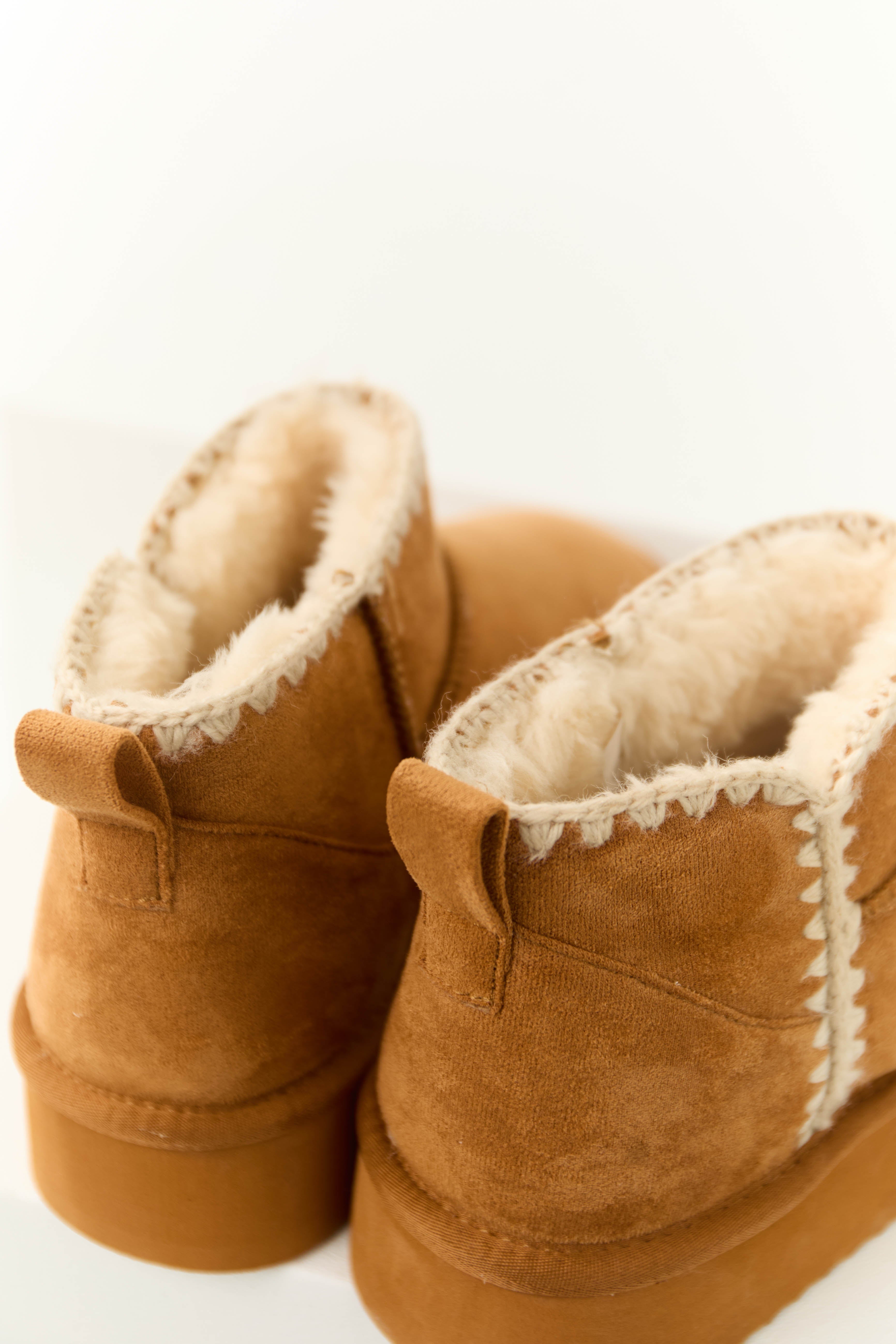 BrownSuede Platform Ankle Boots